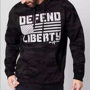 HOWITZER DEFEND LIBERTY BLACK CAMO HOODIE SZ:XL NWOT🏷